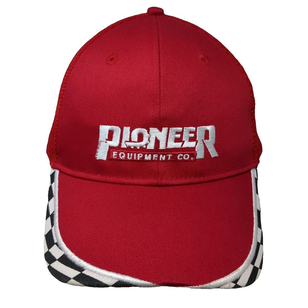 Port Authority Baseball Cap Red One Size Pioneer Equipment Co Mesh Checkered Hat